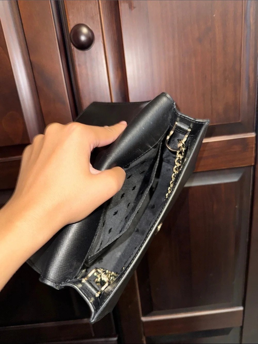 Kate spade 2-in- 1 Black Leather Shoulder Bag with Gold Hardware